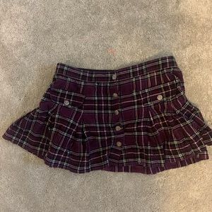 Purple plaid mini skirt